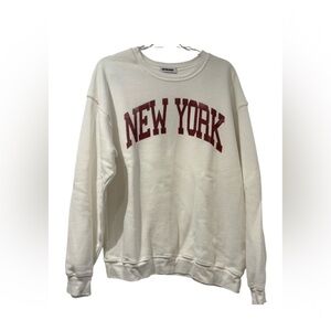 Daydreamer Cream and Red New York Crewneck Sweater
